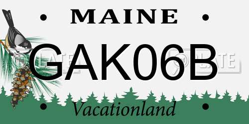 GAK06B Maine License Plate