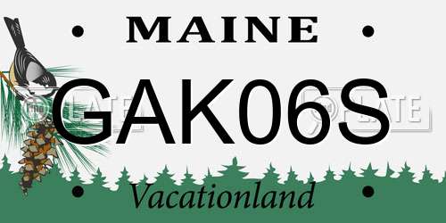 GAK06S Maine License Plate
