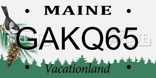 GAKQ65 Maine License Plate