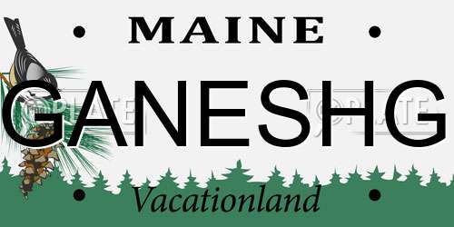 GANESHG Maine License Plate