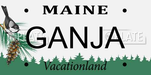 GANJA Maine License Plate