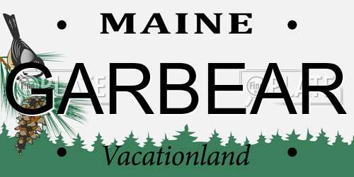 GARBEAR Maine License Plate