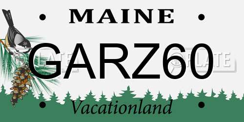 GARZ60 Maine License Plate