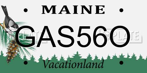 GAS56O Maine License Plate