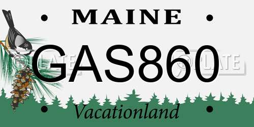 GAS860 Maine License Plate