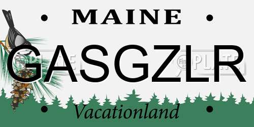 GASGZLR Maine License Plate