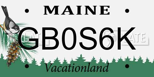 GB0S6K Maine License Plate