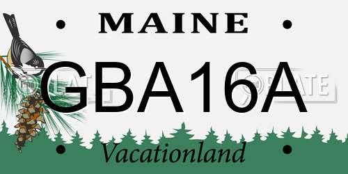 GBA16A Maine License Plate