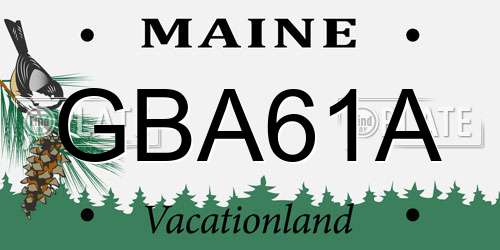 GBA61A Maine License Plate
