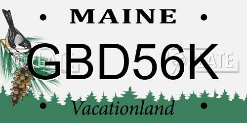 GBD56K Maine License Plate