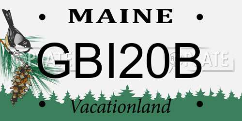 GBI20B Maine License Plate