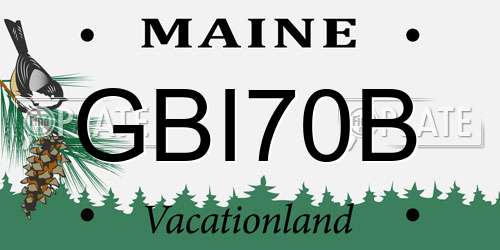 GBI70B Maine License Plate