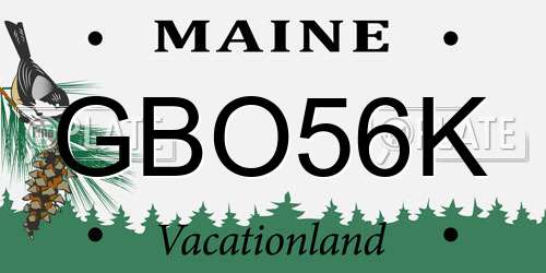 GBO56K Maine License Plate