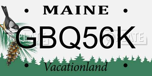 GBQ56K Maine License Plate