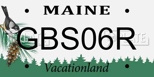 GBS06R Maine License Plate
