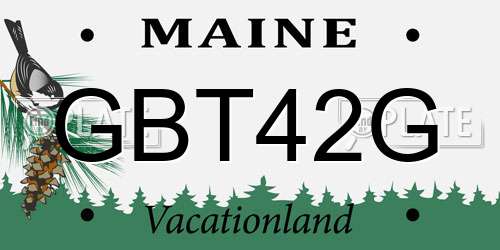 GBT42G Maine License Plate