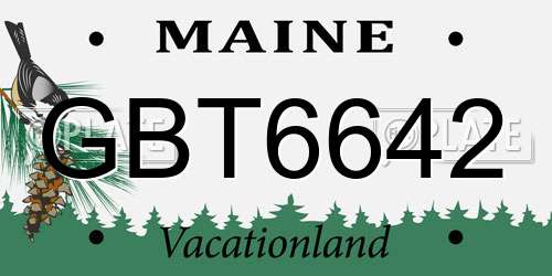 GBT6642 Maine License Plate