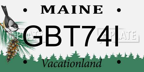 GBT74I Maine License Plate