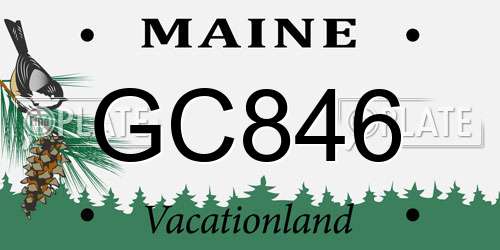 GC846 Maine License Plate