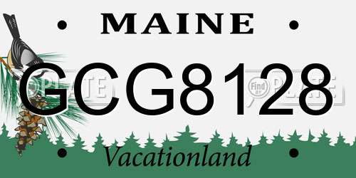 GCG8128 Maine License Plate