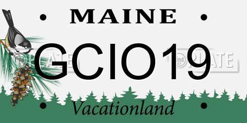 GCIO19 Maine License Plate