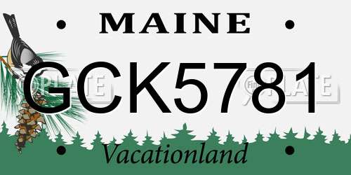 GCK5781 Maine License Plate