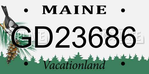 GD23686 Maine License Plate