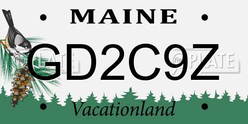 GD2C9Z Maine License Plate