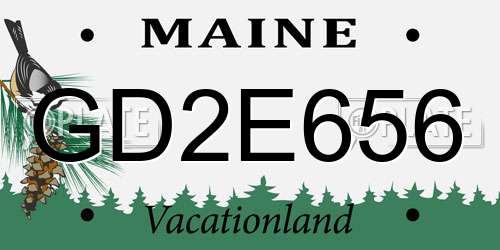 GD2E656 Maine License Plate