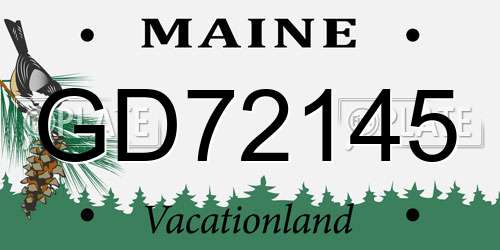 GD72145 Maine License Plate