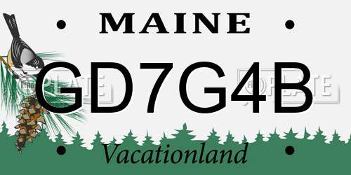 GD7G4B Maine License Plate