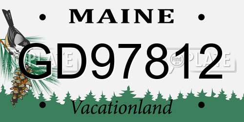 GD97812 Maine License Plate
