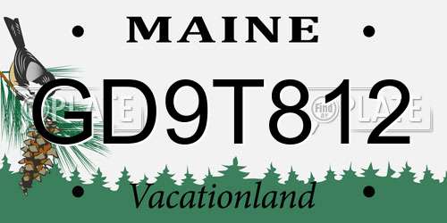 GD9T812 Maine License Plate