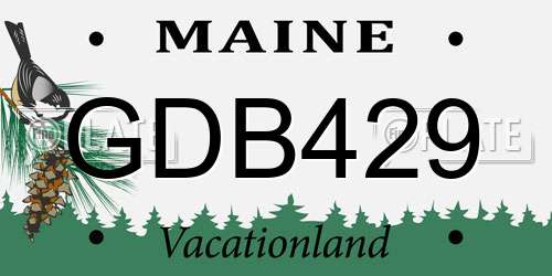 GDB429 Maine License Plate