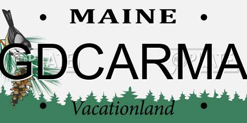 GDCARMA Maine License Plate