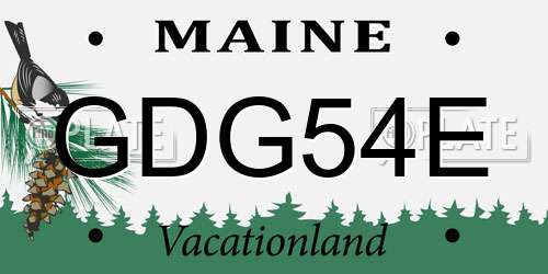 GDG54E Maine License Plate