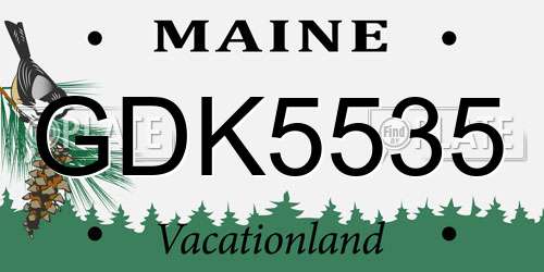 GDK5535 Maine License Plate