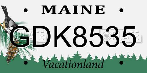 GDK8535 Maine License Plate