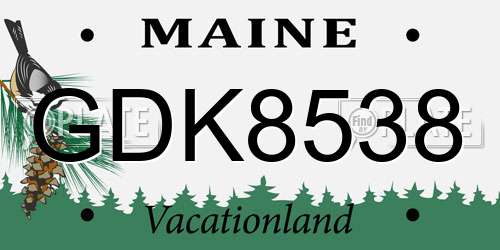 GDK8538 Maine License Plate