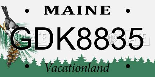 GDK8835 Maine License Plate
