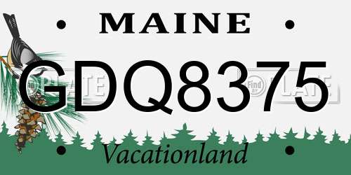 GDQ8375 Maine License Plate