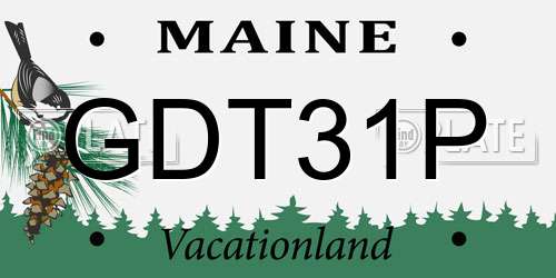 GDT31P Maine License Plate