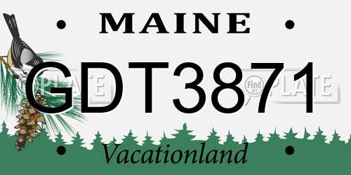 GDT3871 Maine License Plate