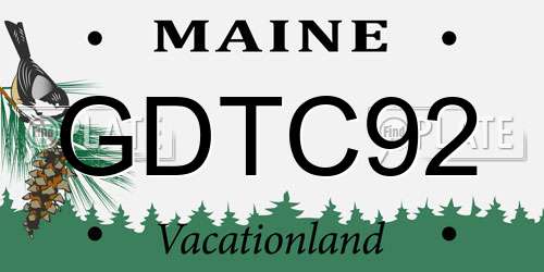 GDTC92 Maine License Plate