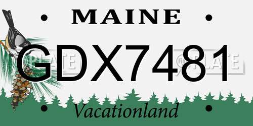 GDX7481 Maine License Plate