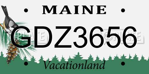 GDZ3656 Maine License Plate