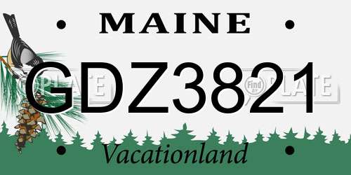 GDZ3821 Maine License Plate