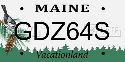 GDZ64S Maine License Plate