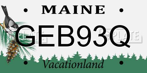 GEB93Q Maine License Plate