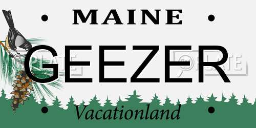 GEEZER Maine License Plate